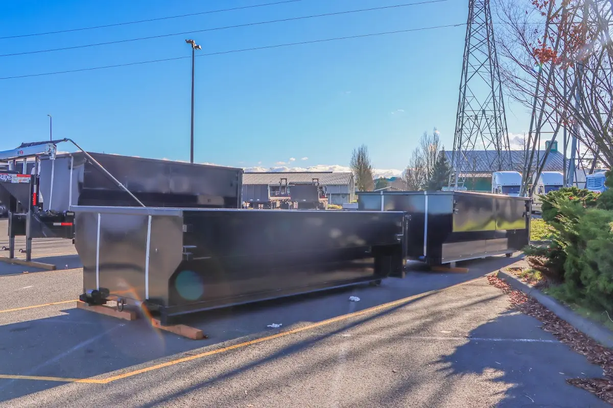 Roll-off dumpster ready for waste disposal at job site for 4 Yard Dumpster Rental in Steelton